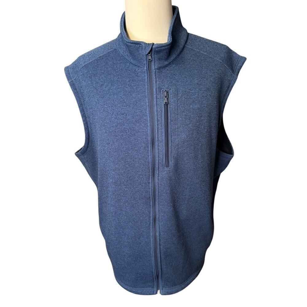 Vineyard Vines Warm Sweater Vest Men's Blue Size 2XLB Zip Up Golf Preppy